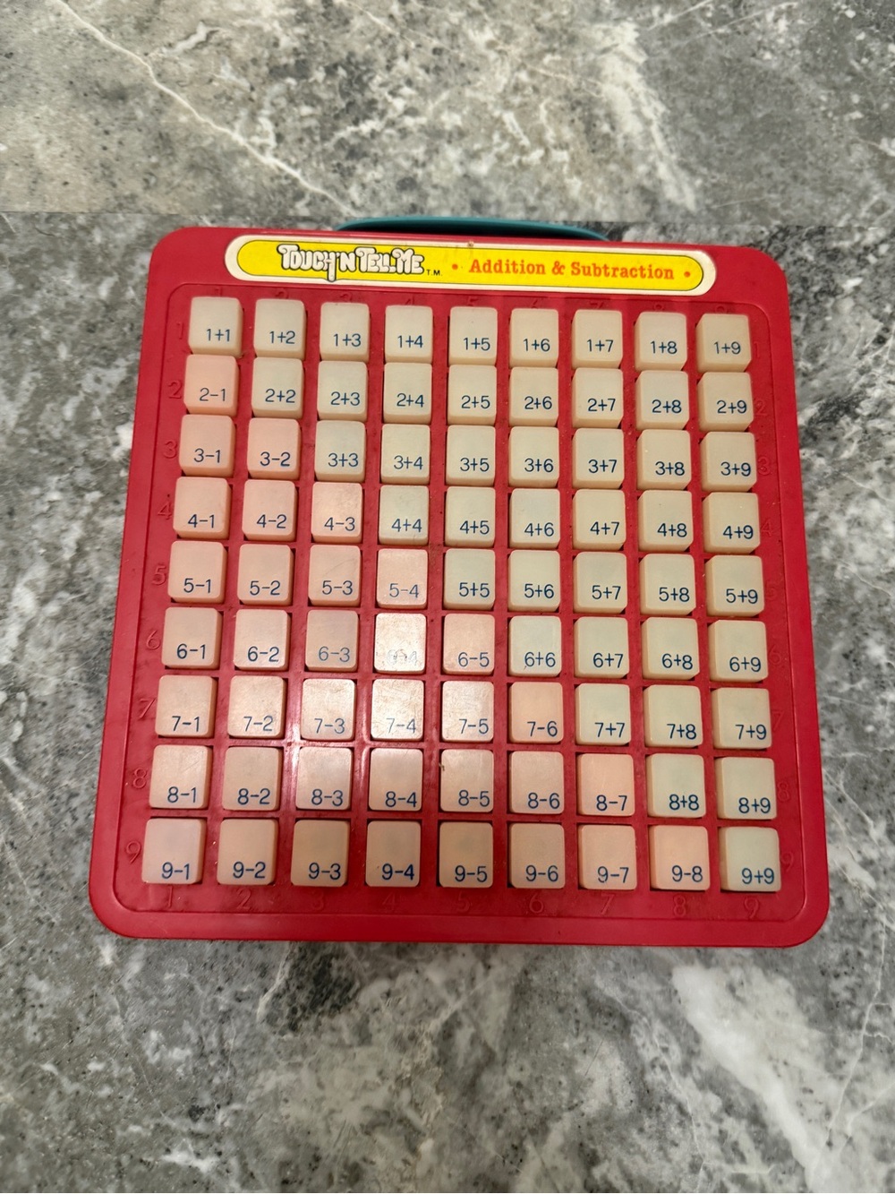 Vintage 1981 Galoob Touch N Tell Me Math Learning Toy addition & subtraction